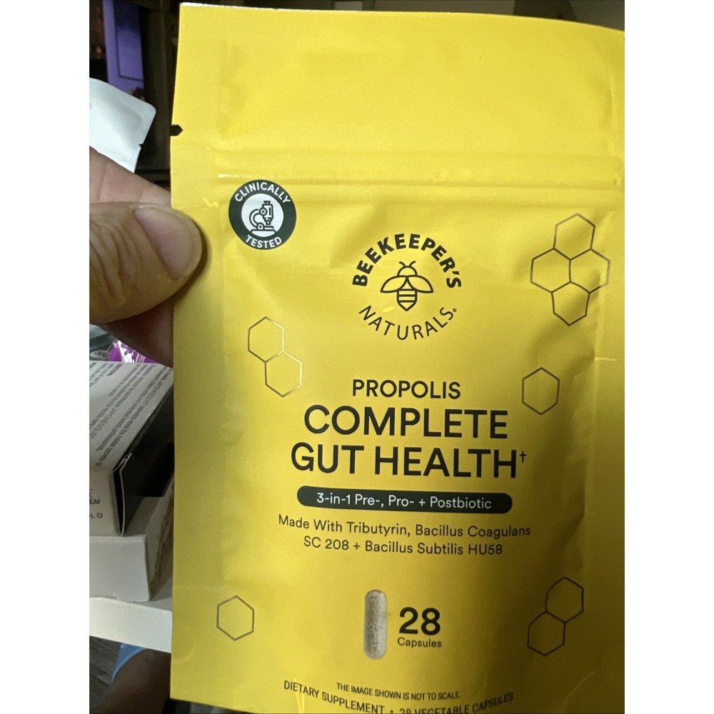 Beekeepers Naturals Propolis Complete Gut Health 28 Capsules 3/27 Sealed